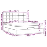 VidaXL Cadre de lit ottoman avec matelas bleu foncé 180x200 cm velours