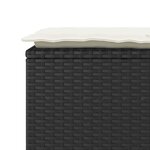 vidaXL Banc de jardin avec coussin noir 110x40x44 cm résine tressée