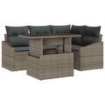 vidaXL Ensemble de canapé de jardin 5 Pièces Gris 100 x 55 x 73 cm
