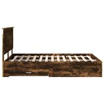 vidaXL Cadre de lit Chêne fumé 135 x 190 cm Bois d'ingénierie