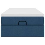 vidaXL Cadre de lit ottoman avec matelas bleu 90x190 cm tissu