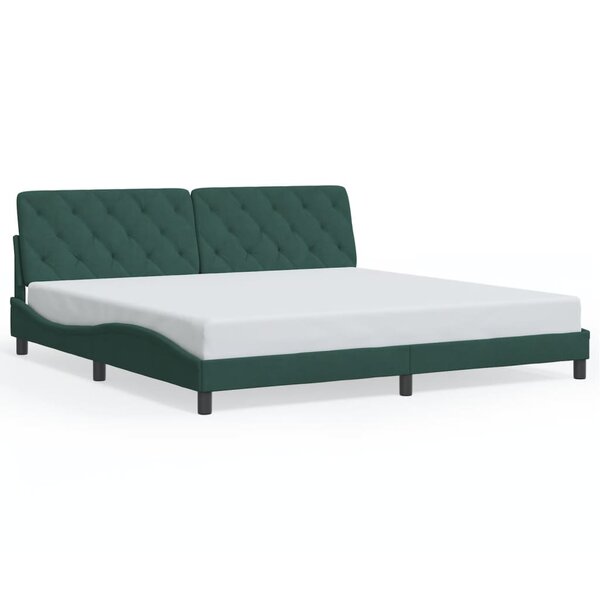 vidaXL Cadre de lit sans matelas vert foncé 200x200 cm velours