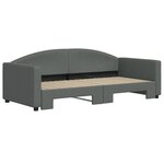 vidaXL Lit de jour avec gigogne sans matelas gris foncé 90x190 cm