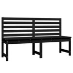 vidaXL Banc de jardin noir 157 5 cm bois massif de pin