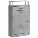 vidaXL Armoire à chaussures Gris béton 63x24x104 cm Bois d'ingénierie