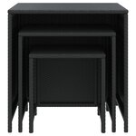 vidaXL Tables gigognes 3 Pièces noir résine tressée