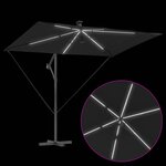 vidaXL Parasol banane à mât déporté Noir 294 x 200 x 254 cm