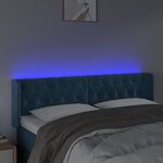 vidaXL Tête de lit à LED Bleu foncé 163x16x78/88 cm Velours