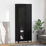 vidaXL Haut Armoire Chêne noir 69 5 x 34 x 180 cm Bois d'ingénierie