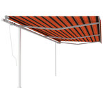vidaXL Auvent automatique rétractable et poteaux 6x3m Orange et marron