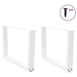 vidaXL Pieds de table basse en forme de V  2 pièces  blanc  70 x (42-43 3) cm  acier