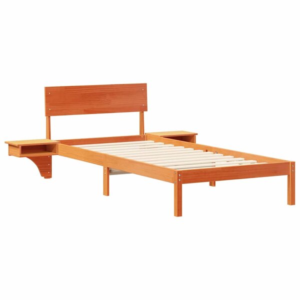 vidaXL Cadre de lit avec tables de chevet avec tête de lit Marron cire