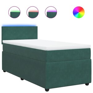 vidaXL Sommier à lattes de lit avec matelas Vert foncé 90x200 cm