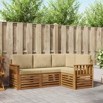 vidaXL Ensembles de canapés avec coussin 4 Pièces Naturel et Beige