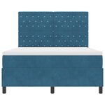 vidaXL Lit à Ressorts avec Matelas Bleu Sombre 140x200 cm Velours