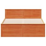 vidaXL Cadre de lit sans matelas avec tête de lit brun cire 140x200 cm