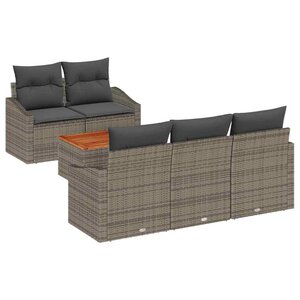 vidaXL Ensemble de canapé de jardin 6 Pièces Gris