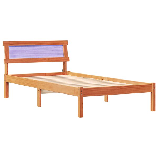 vidaXL Cadre de lit Marron cire 75 x 190 cm Bois massif en pin