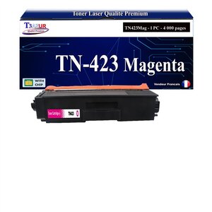 T3AZUR - Toner compatible avec Brother TN421  TN423 Magenta pour Brother HL-L8260CDW HL-L8360CDW DCP-L8410CDN DCP-L8410CDW MFC-L8690CDW MFC-L8900CDW