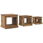 vidaXL Table basse 3 Pièces Bois Ancien Bois d'ingénierie