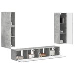 vidaXL Ensemble meuble TV 4 Pièces Gris béton Bois d'ingénierie