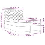 Lit Box Spring vidaXL avec Matelas Gris Clair 140x190 cm Velours