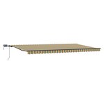 Store rétractable manuel vidaXL avec LED vert et jaune 600x300 cm