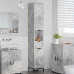 vidaXL Meuble de salle de bain haut Gris béton 31.5 x 33 x 190 cm