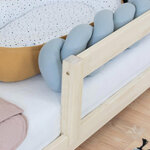 Lit Tipi enfant avec barrière bois massif blanc 90 x 160 cm