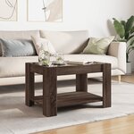 vidaXL Table basse avec LED chêne marron 73x53x45 cm bois d'ingénierie