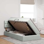 vidaXL Lit de Rangement Gris clair 90 x 200 cm Velours