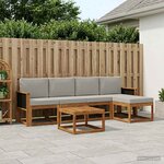 vidaXL Ensemble de canapés d'extérieur 6 pc Naturel et gris clair