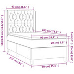 vidaXL Sommier à lattes de lit et matelas Gris clair 90x200 cm Velours