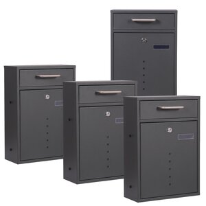 Bloc de 4 boîtes aux lettres murale v51 anthracite courrier porte-nom