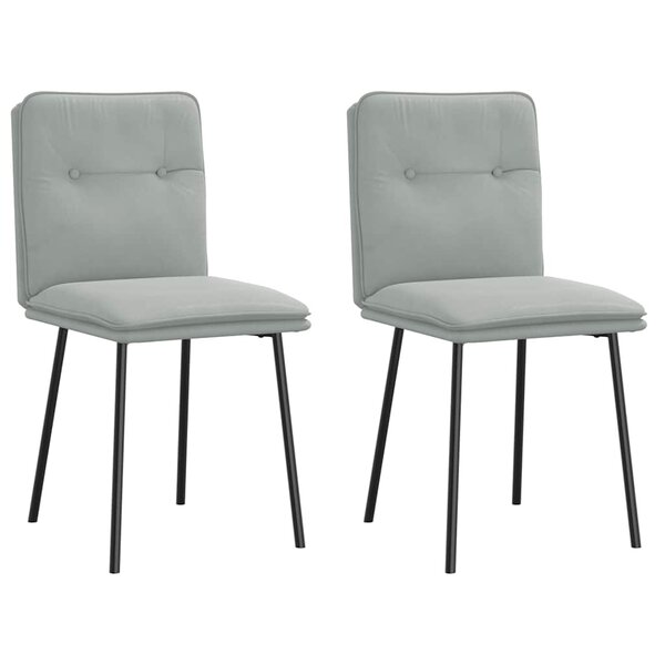 vidaXL Chaises à manger lot de 2 Gris clair Velours