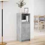vidaXL Buffet avec LED gris béton 38x34x100 cm bois d'ingénierie