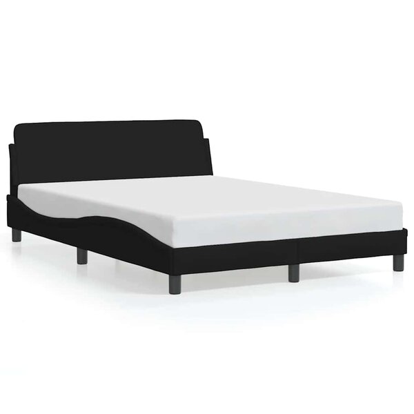 vidaXL Cadre de lit Dover noir 120x200 cm tissu