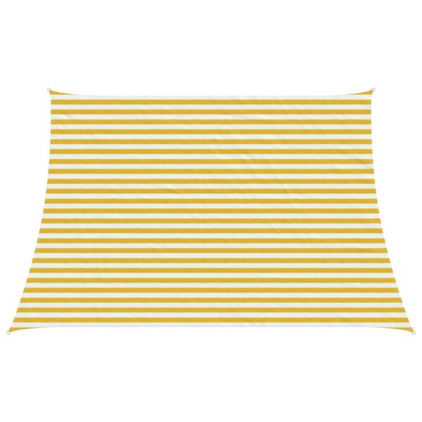vidaXL Voile d'ombre 3 / 4 x 3 m HDPE Rectangulaire Jaune et blanc