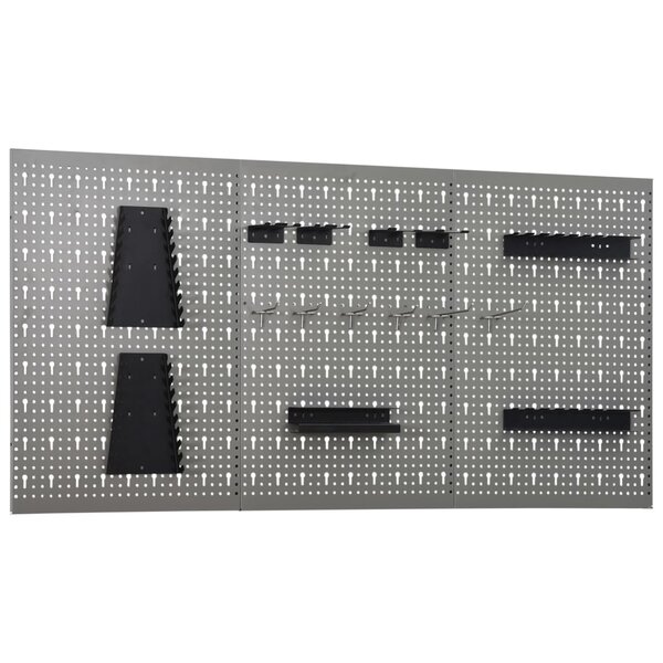 vidaXL Panneaux perforés muraux 3 Pièces 40x58 cm Acier