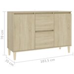 vidaXL Buffet chêne sonoma 101x35x70 cm bois d'ingénierie