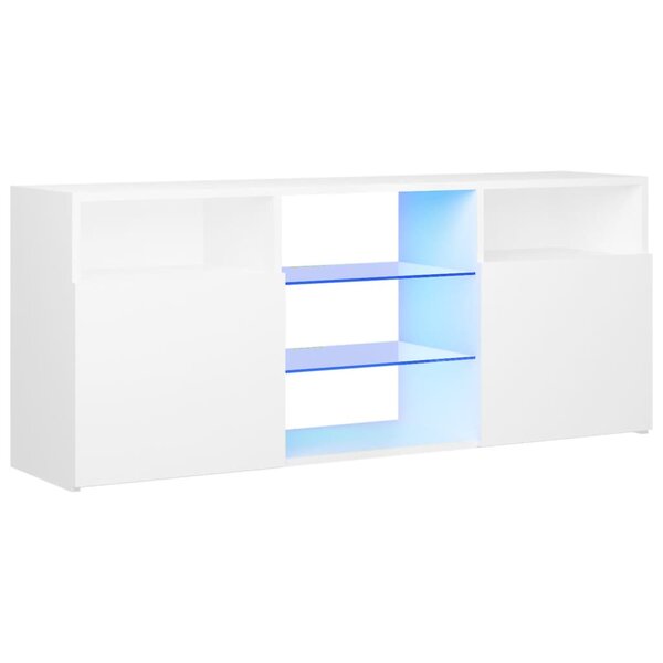 vidaXL Meuble TV avec lumières LED blanc 120x30x50 cm