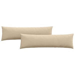 vidaXL Coussins de canapé 2 Pièces Crème 145 x 40 cm tissu