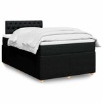 vidaXL Sommier à lattes de lit avec matelas noir 120x190 cm tissu