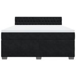 vidaXL Sommier à lattes de lit avec matelas Noir 180x200 cm Velours