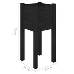 vidaXL Jardinière d'extérieur Noir 31x31x70 cm Bois de pin massif