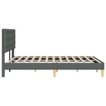vidaXL Cadre de lit avec tête de lit Gris foncé 140 x 200 cm Tissu