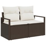 vidaXL Ensemble de Canapé de Jardin 9 Pièces avec Coussins Gris Poly Rattan