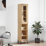 vidaXL Buffet haut Chêne sonoma 34 5x34x180 cm Bois d'ingénierie