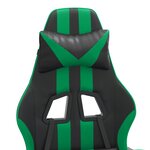 vidaXL Chaise de jeu avec repose-pied Noir et vert Similicuir