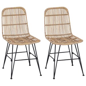 vidaXL Chaise de salle à manger 2 Pièces Naturel 41 x 55 x 85 cm